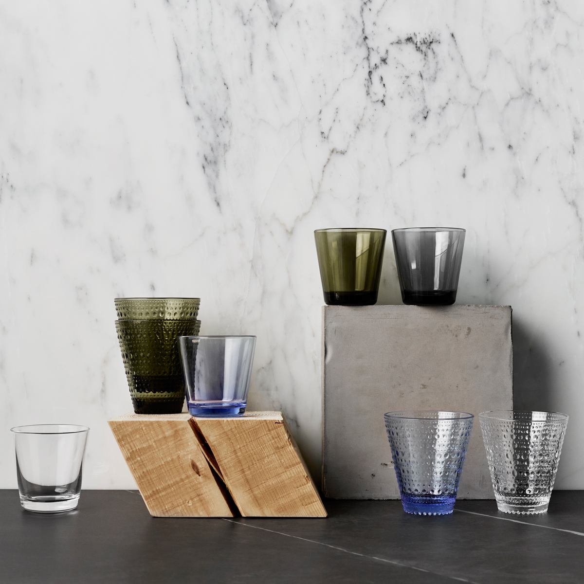 iittala Kartio Moss Green Tumblers Set of 2 iittala Kartio Glassware