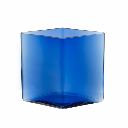 iittala Ultramarine Blue Ruutu Vase - 8-1/4"
