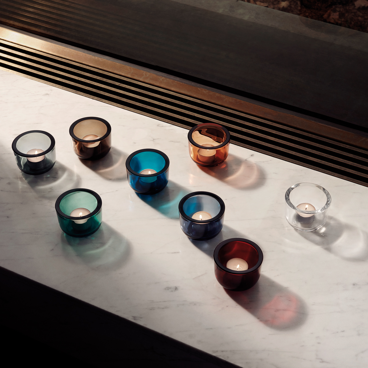 iittala Valkea Turquoise Tealight Candle Holders Set of 2 iittala