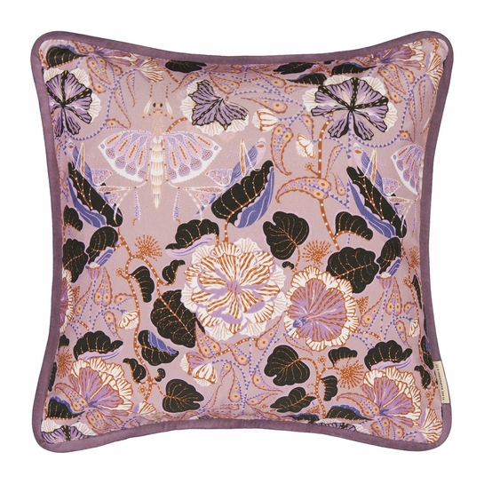 Klaus Haapaniemi Grasshopper Pink Velvet Throw Pillow