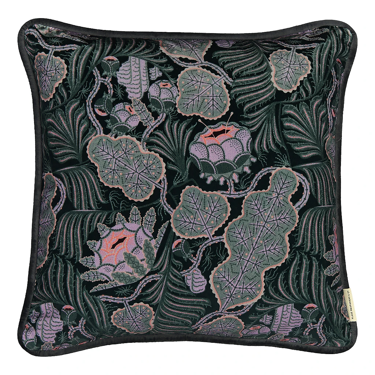 Klaus Haapaniemi Iceflower Emerald Velvet Throw Pillow Klaus