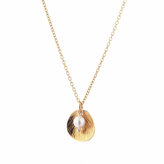 Lumoava Lily Gold / Pearl Pendant Necklace