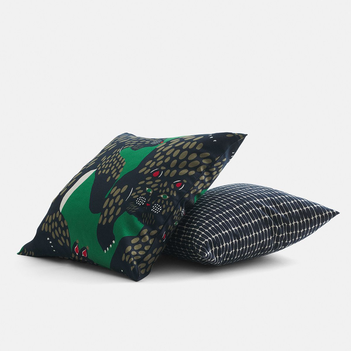 Marimekko Alku Cotton / Dark Blue Throw Pillow Throw Pillows