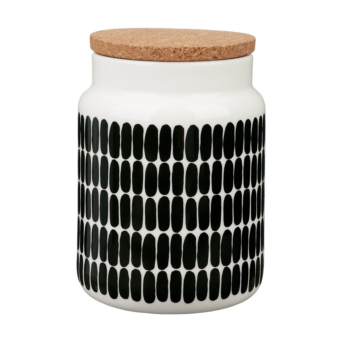 Marimekko Alku White / Black Large Jar Marimekko Alku Dinnerware