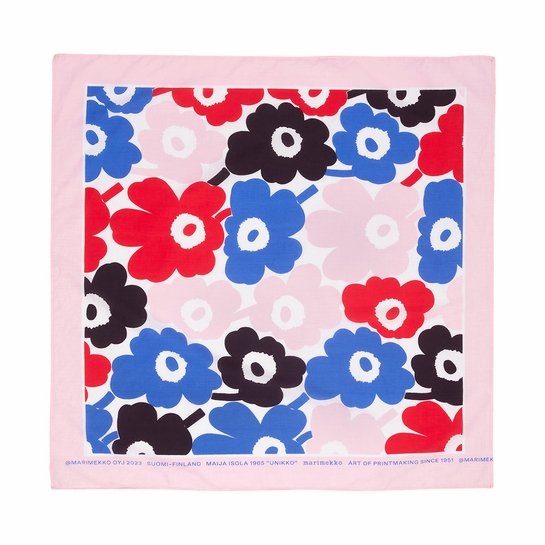 Marimekko Astrilli Mini Unikko Black / Blue / Red Scarf