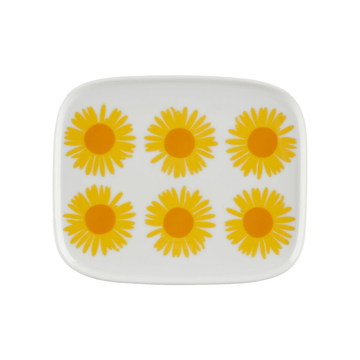 Marimekko Auringonkukka White / Yellow / Orange Small Plate Marimekko