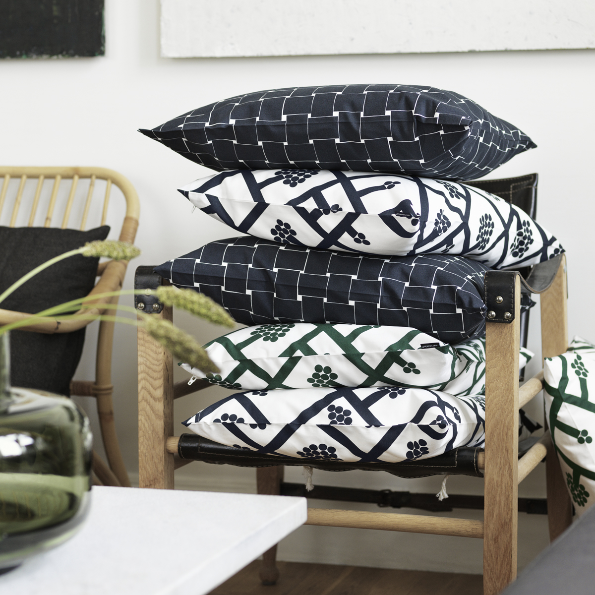 Marimekko Basket Large Throw Pillow Throw Pillows