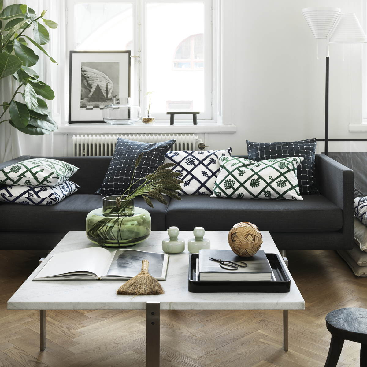 Marimekko Basket Large Throw Pillow Throw Pillows