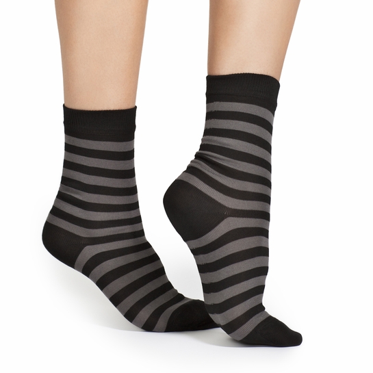 Marimekko Black/Grey Striped Sock - Stocking Stuffers