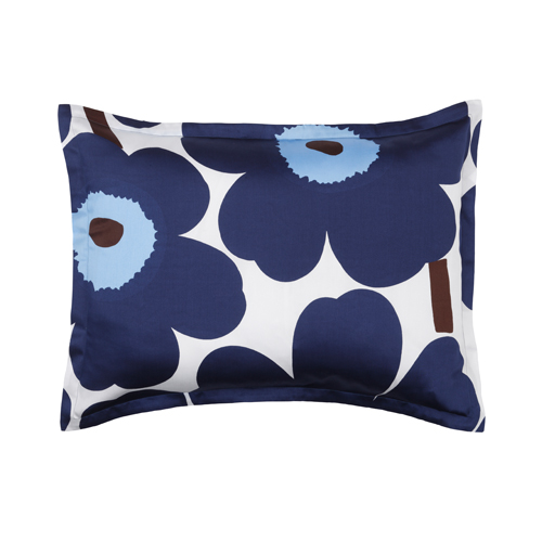 Marimekko Blue Unikko Pillow Sham Marimekko Unikko Blue Sateen Bedding