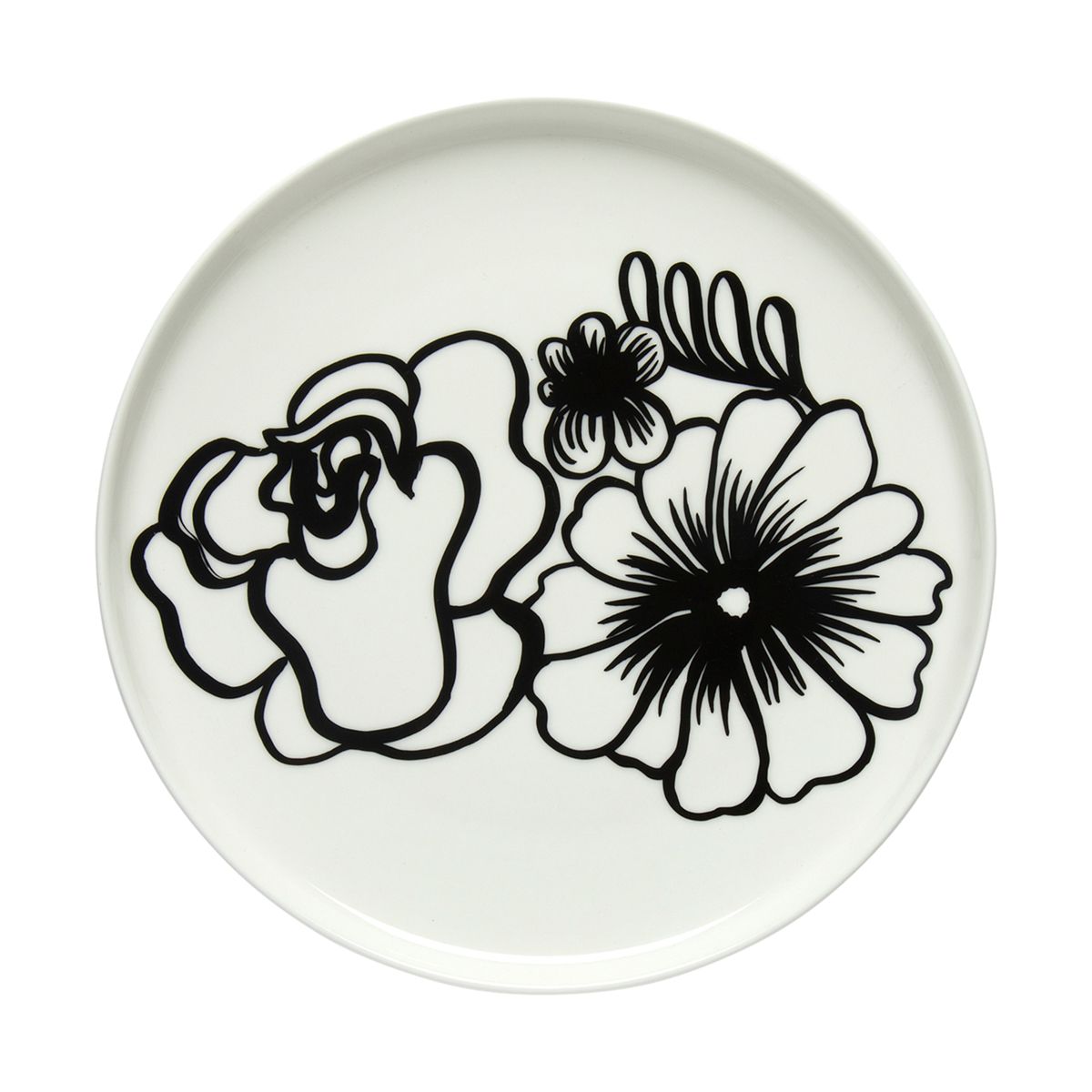 Marimekko Elakoon Elama White / Black Salad Plate Marimekko Plates