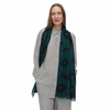 Marimekko Fiore Unikko Dark Green / Navy Sheer Wool Scarf