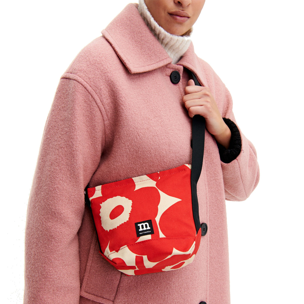 Marimekko Iltanen Unikko Beige / Red Shoulder Bag - Test Prices (Not Valid)