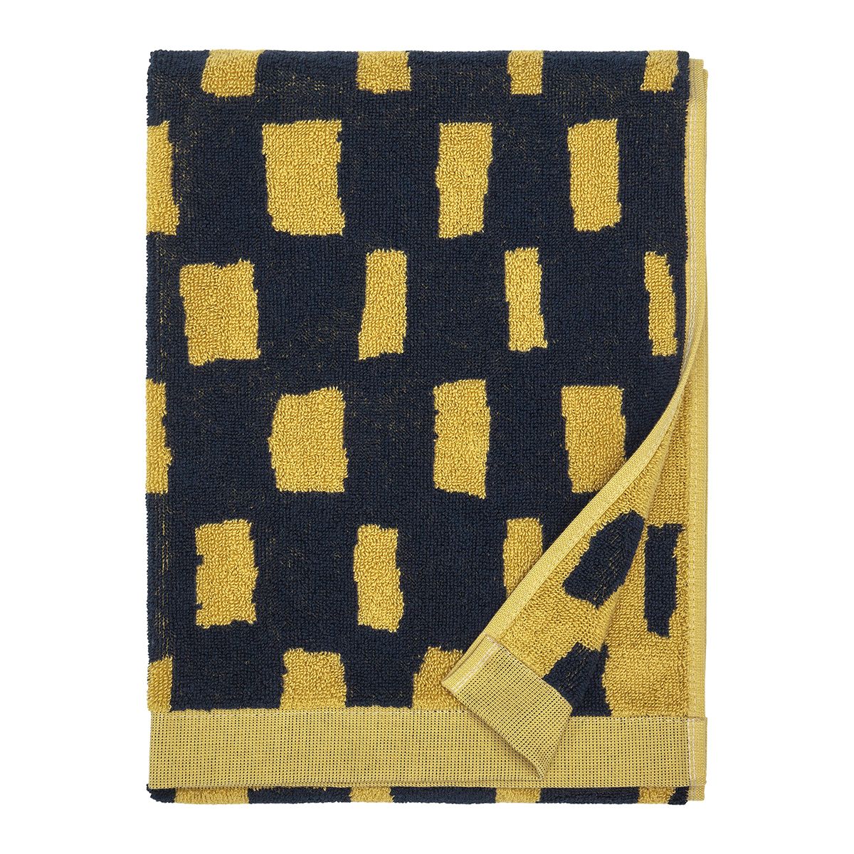 Marimekko Iso Noppa Navy / Yellow Hand Towel Marimekko Iso Noppa Navy