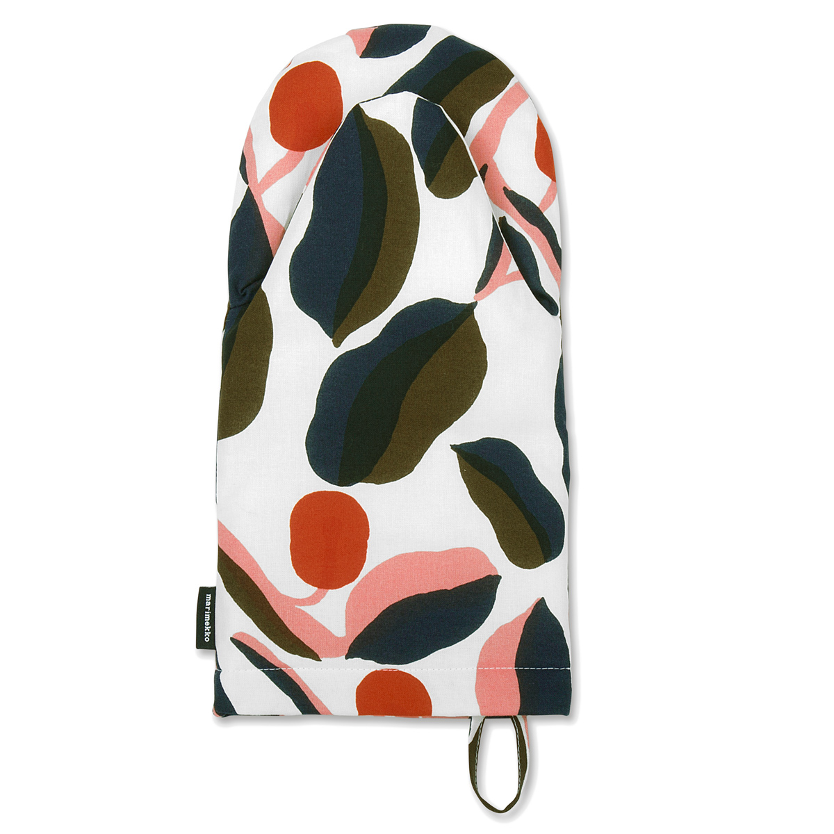 Marimekko Jaspi White / Orange Oven Mitt Aprons, Oven Mitts, & Pot