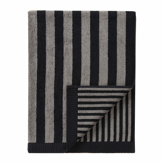 Marimekko Kaksi Raitaa Black / Grey Bath Towel