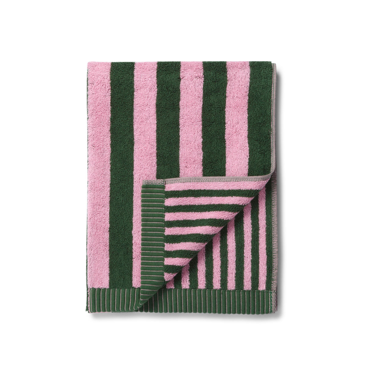 Marimekko Kaksi Raitaa Green / Pink Guest Towel Marimekko Kaksi