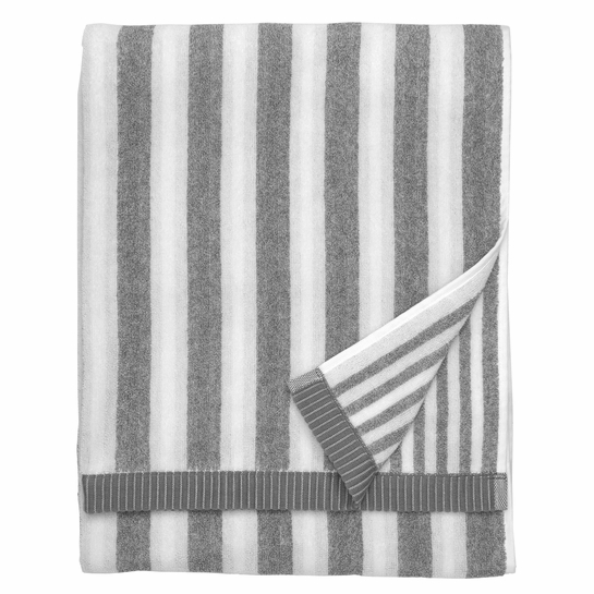 Marimekko Kaksi Raitaa Heather Grey / White Bath Towel Marimekko