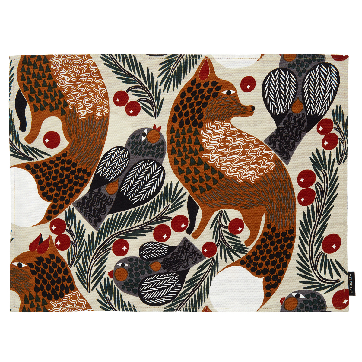 Marimekko Ketunmarja Greige / Multi Acryliccoated Cotton Placemat Holiday Home Accents
