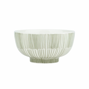 Marimekko Kukat Puhkeavat Green / White Footed Dessert Bowl