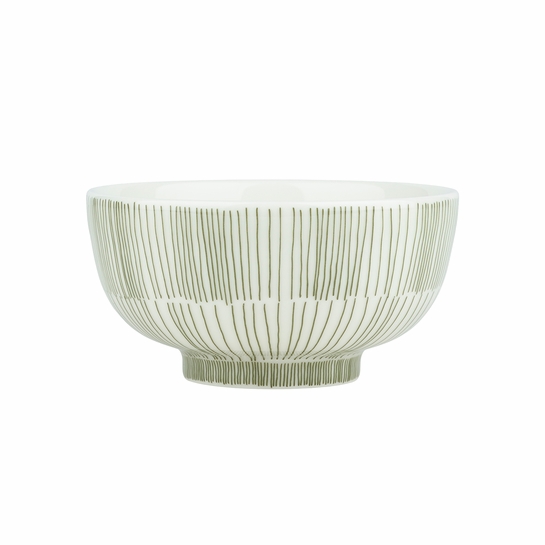 Marimekko Kukat Puhkeavat Green / White Footed Dessert Bowl