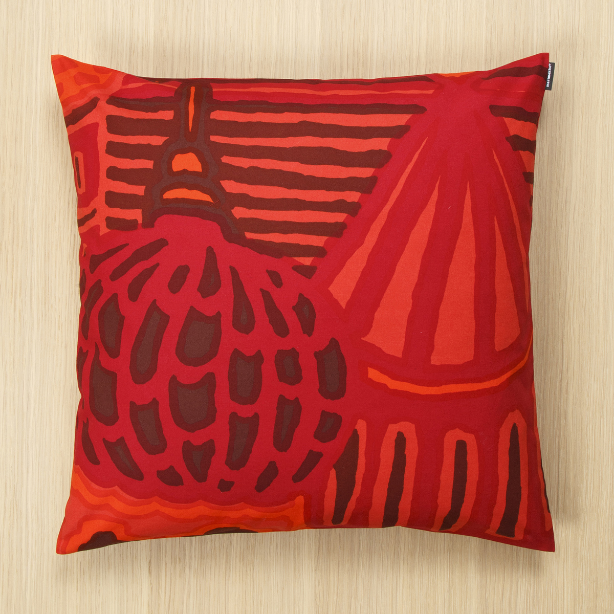 Marimekko Kumiseva Red / Orange Throw Pillow Throw Pillows