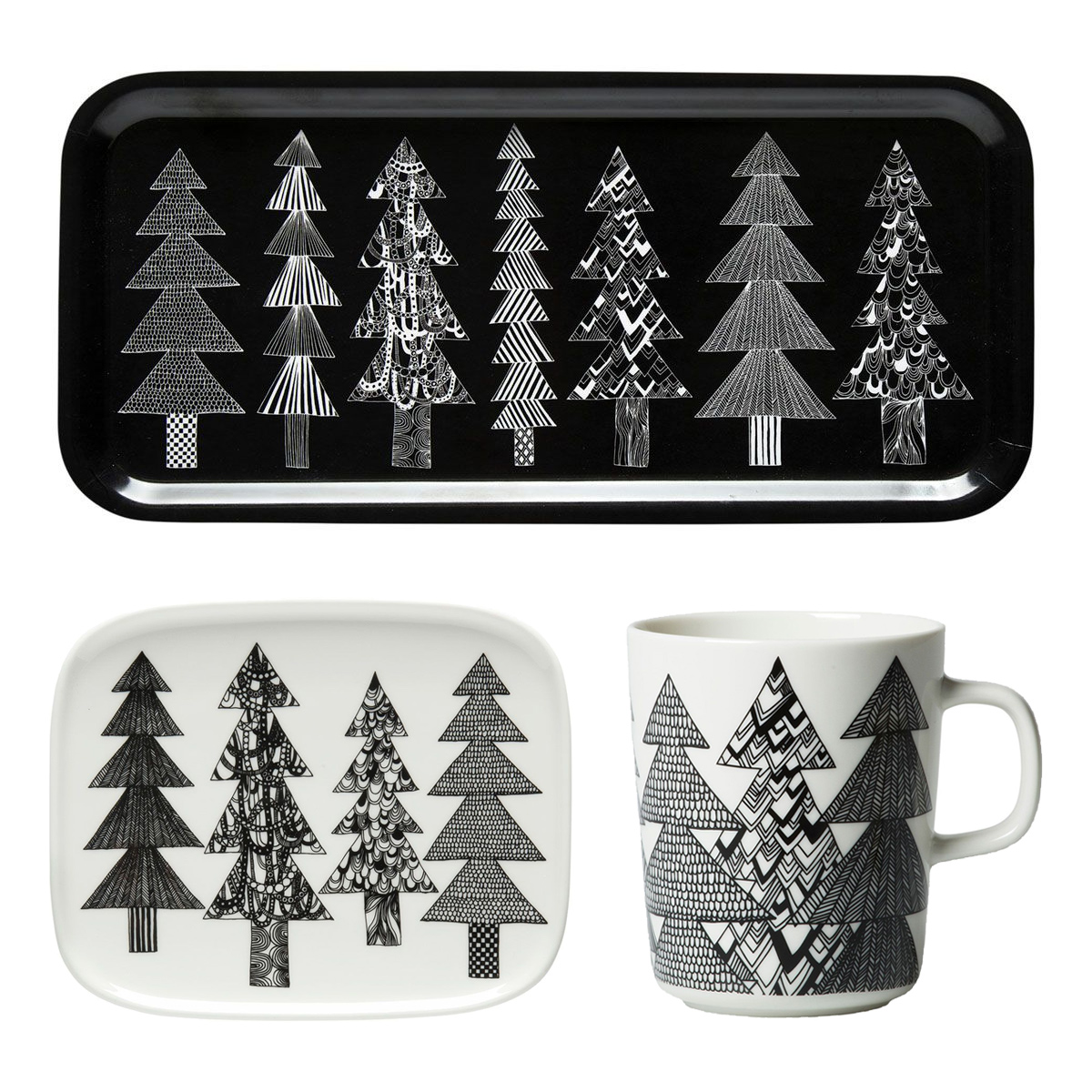 Marimekko Kuusikossa Tray, Plate, & Mug Set