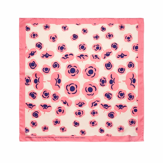 Marimekko Lauhtua Tumma Pink / Purple / Cream Silk Scarf