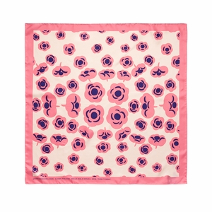 Marimekko Lauhtua Tumma Pink / Purple / Cream Silk Scarf