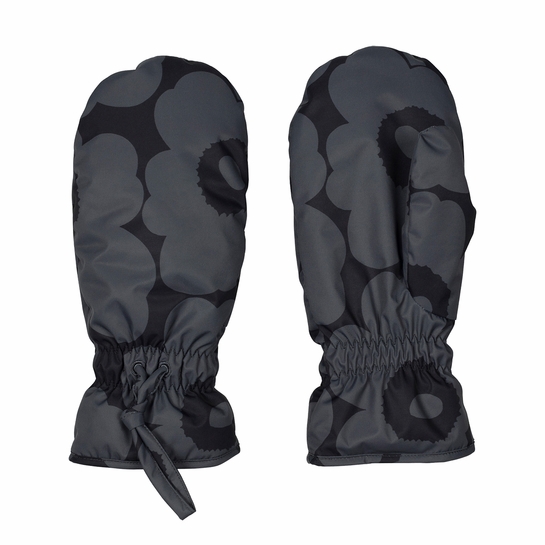 Marimekko Magneetti Unikko Black / Grey Mittens
