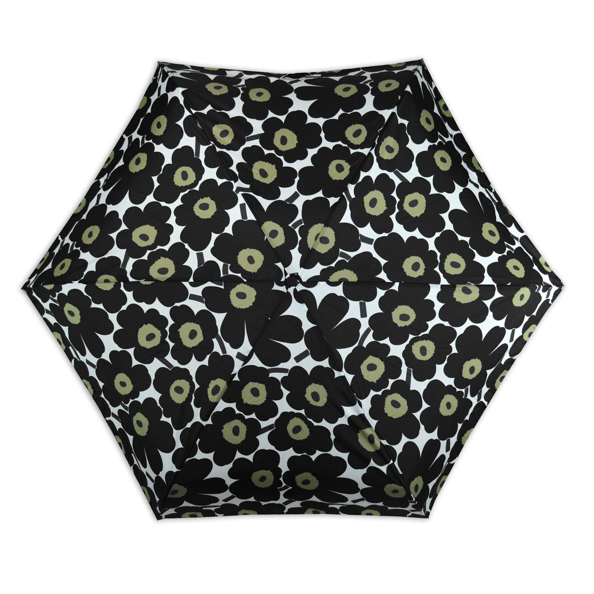 Marimekko MiniUnikko Black MiniManual Umbrella Marimekko Umbrellas