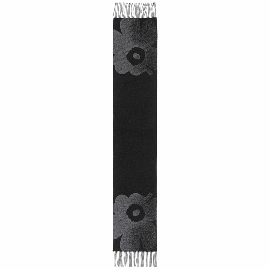 Marimekko Onnekas Unikko Black / Grey Scarf