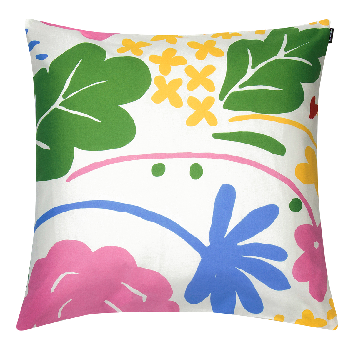 Marimekko Onni White / Multi Large Throw Pillow Throw Pillows