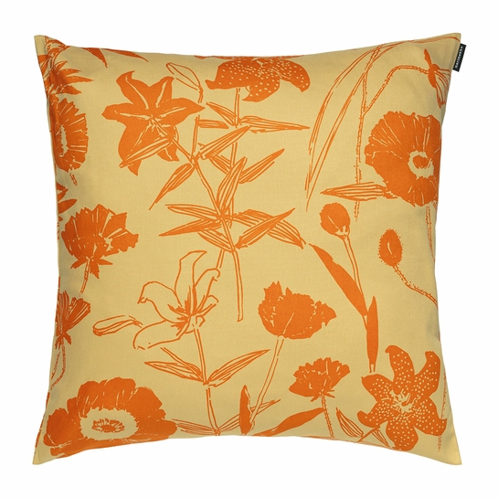 Marimekko Perenna Orange / Light Brown Throw Pillow