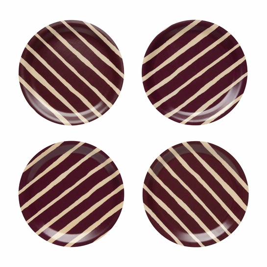 Marimekko Piccolo Dark Red / Sand 4pc Coaster Set