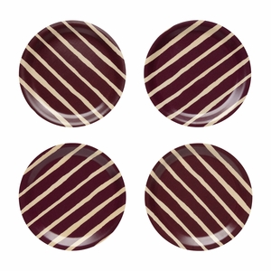 Marimekko Piccolo Dark Red / Sand 4pc Coaster Set