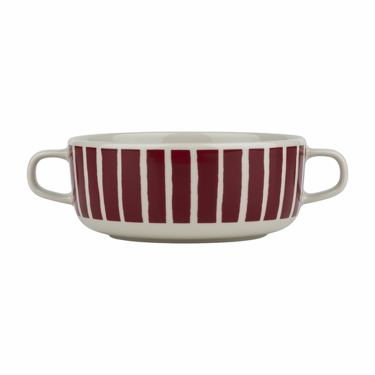 Marimekko Piccolo Dark Red / Sand Bowl with Handles