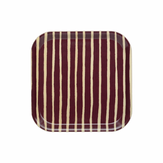 Marimekko Piccolo Dark Red / Sand Square Serving Tray