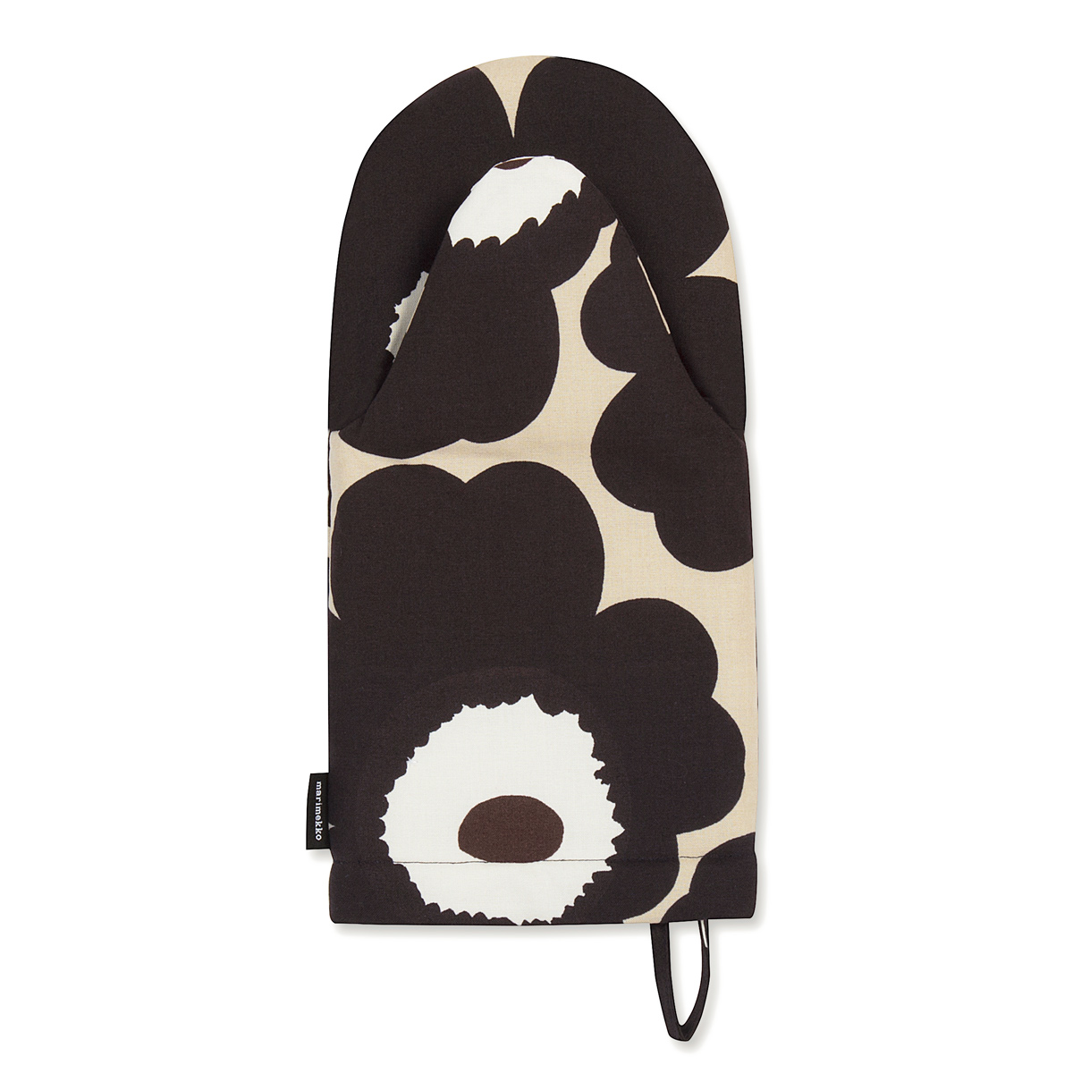 Marimekko Pieni Unikko Beige / Brown Oven Mitt Aprons, Oven Mitts, & Pot Holders