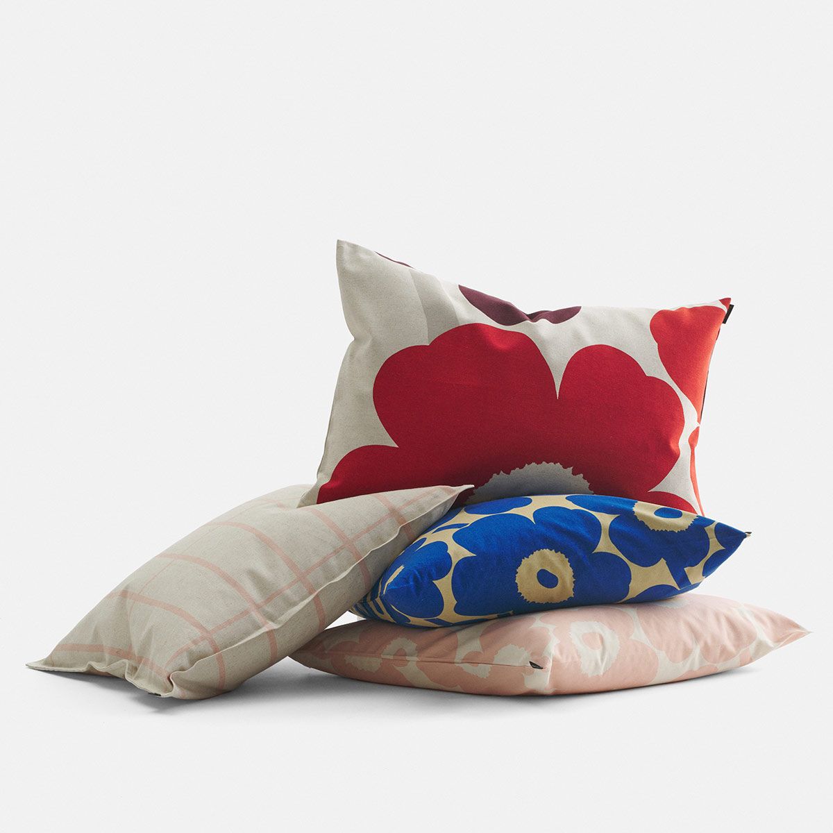 Marimekko Pieni Unikko Brown / Blue Throw Pillow Throw Pillows