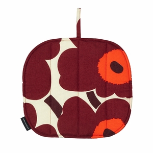Marimekko Pieni Unikko Burgundy / Red / Beige Pot Holder