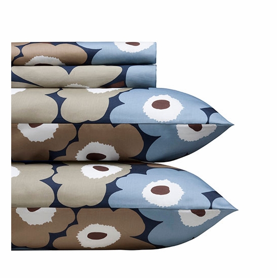 Marimekko Pieni Unikko Dusk Queen Sheet Set Marimekko Unikko Dusk