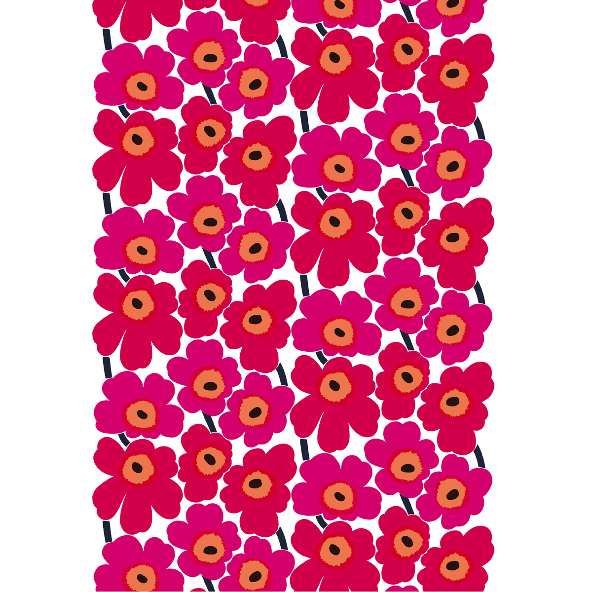 Marimekko Pieni Unikko Red AcrylicCoated Fabric Made in Finland
