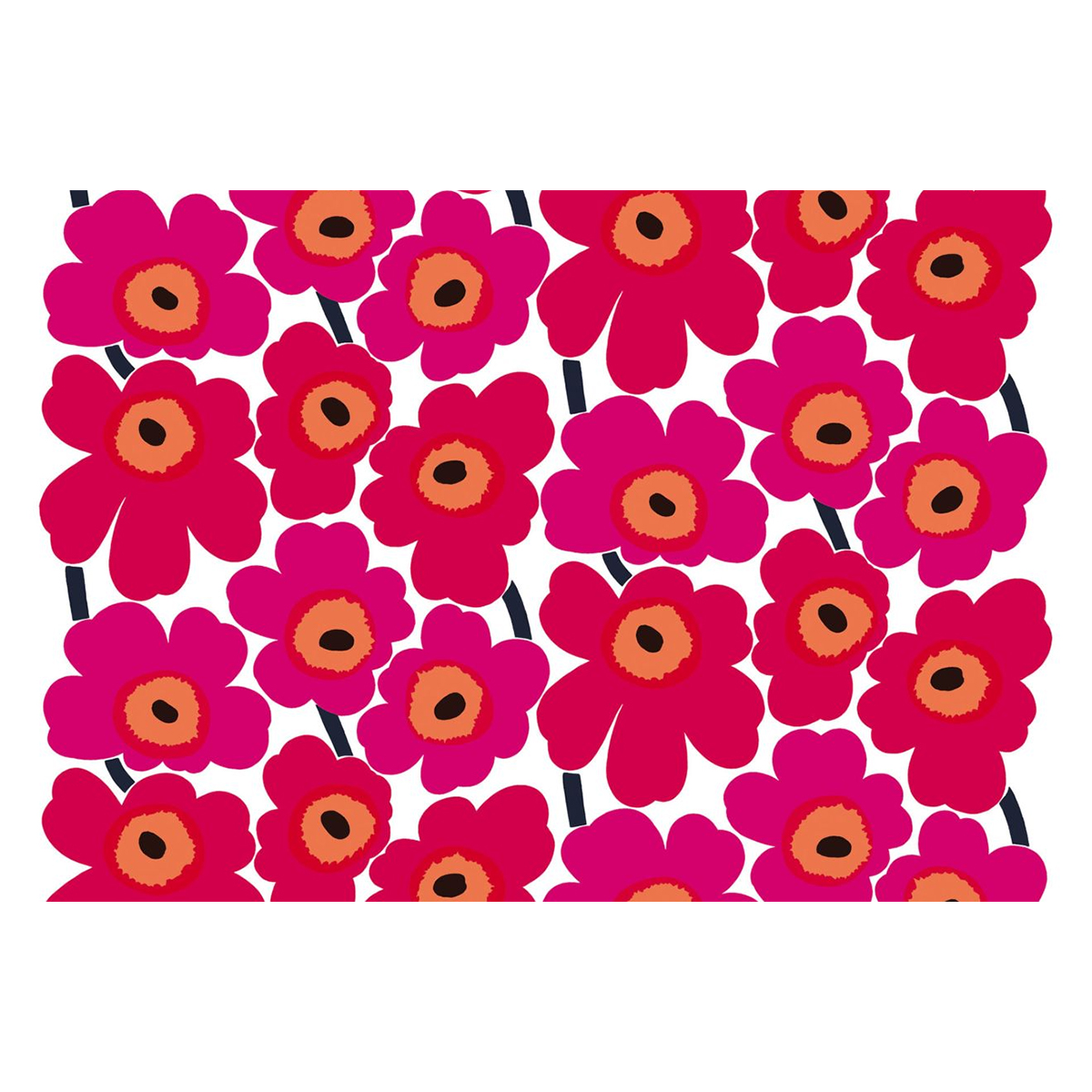 Marimekko Pieni Unikko Red AcrylicCoated Fabric Made in Finland