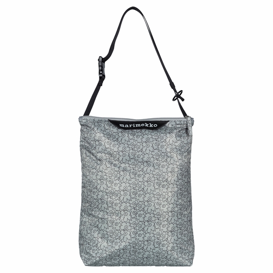 Marimekko Piirto Unikko Grey / Black Medium Neat Crossbody Shoulder Bag