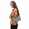 Marimekko Piirto Unikko Grey / Black Small Neat Crossbody Shoulder Bag