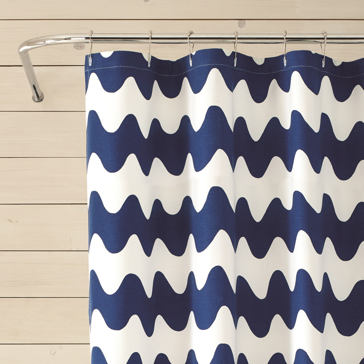 Marimekko Pikku Lokki White / Blue Cotton Shower Curtain Marimekko