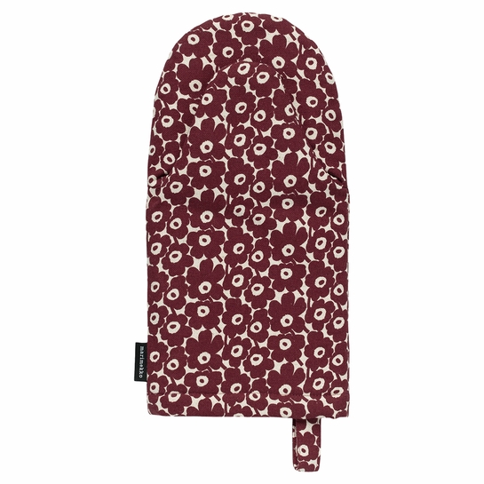 Marimekko Pikkuinen Unikko Burgundy / Cream Oven Mitt