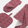 Marimekko Pikkuinen Unikko Burgundy / Cream Oven Mitt & Tea Towel Set