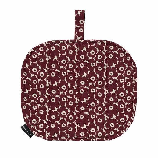 Marimekko Pikkuinen Unikko Burgundy / Cream Pot Holder